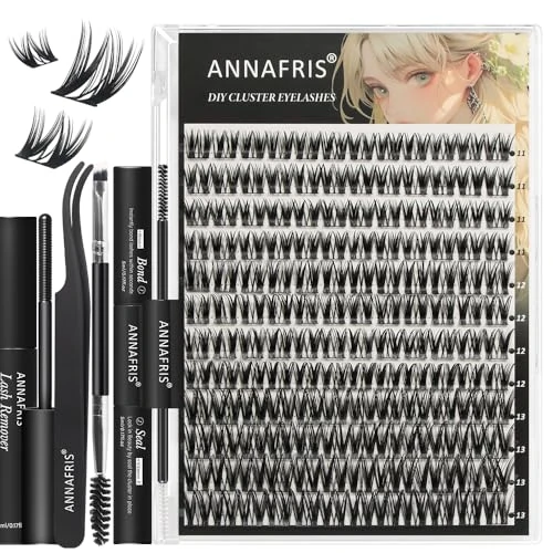 Offerta a tempo: ANNAFRIS Ciglia Finte Ciuffetti Kit 11-13mm Naturali DIY Extension Ciglia Cluster Lashes con Pinze (CS,060) - 0.00% da 12.99 € a 12.99 €