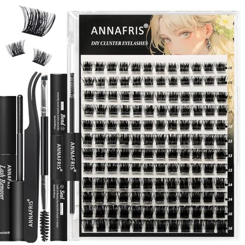 Zeitlich begrenztes Angebot: ANNAFRIS Wimpern Extensions Kit Wimpern Cluster 8-16mm DIY Natürlich Künstliche Wimpern mit Wimpernzange(CS-JS09) von 9.99 € auf 9.99 € (0.00% Rabatt)