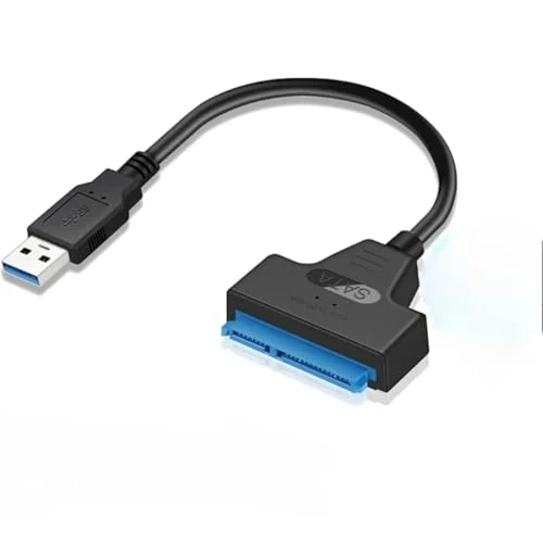 1 x 20 cm USB 3.0 2.0 SATA-Kabel-Adapter, Verlängerung, Computerkabel, Stecker, unterstützt 6,3 cm externe SSD-Festplatte, USB