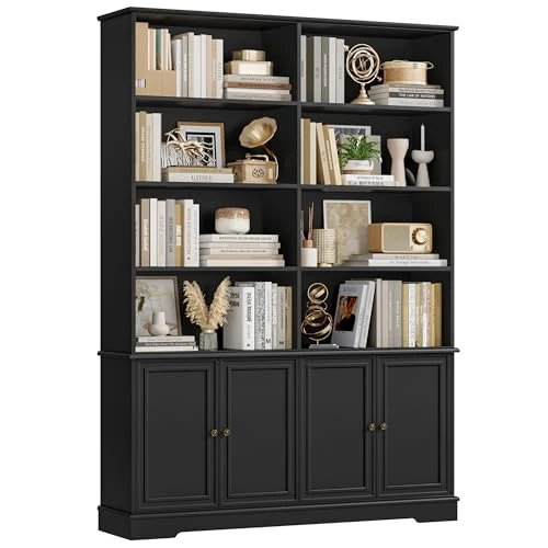 Oferta limitada: FirFurd Estantería con Puertas, Librería con Puertas, Estantería Libros, Librería Salón, Vitrina Salón, Estanteria Almacenaje Madera, 4 Puertas, 8 Compartimientos, Negro, 120x27x185cm de 189.99 € a 189.99 € (ahorro 0.00%)