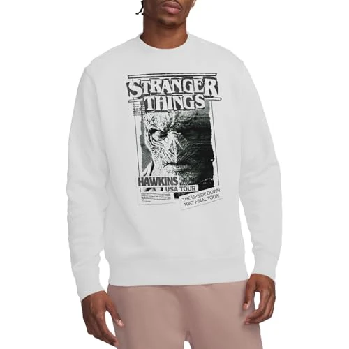 Tijdelijke aanbieding: Stranger Things Newspaper Vecna Unisex Sweatshirt, Wit, XX-Large van 16.68 € naar 16.68 € (0.00% korting)