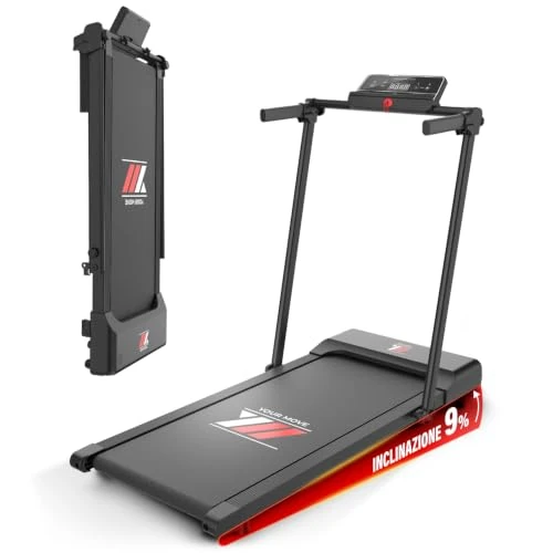 Tijdelijke aanbieding: YM Elektrische loopband, ruimtebesparend, 12 km/u, Italiaans merk, maxi looptapijt, 42 cm, versterkt frame, interactieve bluetooth-app, opvouwbaar, 12 programma's, Your Move Support Italië van 399.99 € naar 399.99 € (0.00% korting)