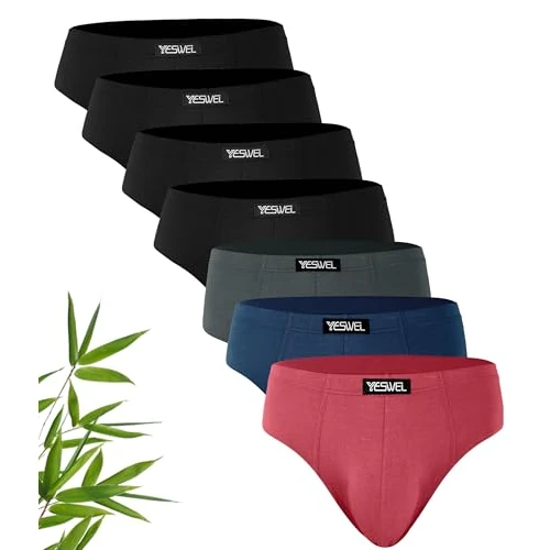 Offre limitée : YESWEL Slip Homme en Fibre de Bambou Lot de 7, sous-Vêtements Respirants Classiques, Ceinture Confortable et Douce, sans Étiquettes Anti-Frottement (Multicolore 02, M) de 29.99 € à 17.57 € (41% de remise)