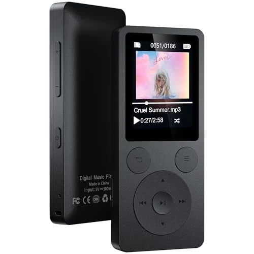 Offre limitée : 64Go Lecteur MP3 Bluetooth 5.3 – MP4 Haut-Parleur Intégré, Baladeur MP3 avec Touches Physiques (Retour/Menu/Volume), Léger 37g. Radio FM, Enregistreur Vocal, Design Mini, Son HiFi, Jusqu‘à 128Go de 35.99 € à 35.99 € (0.00% de remise)