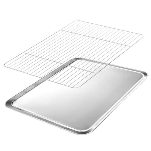 Offerta a tempo: VINATO Teglia Forno con Griglia 31x24 cm inox, lavabile in lavastoviglie - 0.00% da 16.99 € a 16.99 €