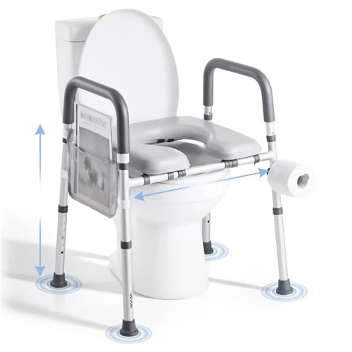 Oferta limitowana: VEVOR Uniwersalna podwyższona deska sedesowa dla osób starszych, regulowana wysokość i szerokość z podłokietnikami i nośnością 181 kg i 4 nogami, podniesiona deska sedesowa dla osób niepełnosprawnych z 287.00 zł na 287.00 zł (oszczędź 0
