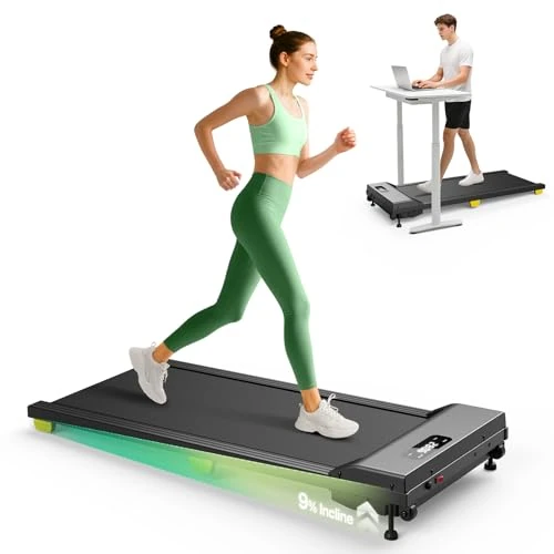 Offerta a tempo: UREVO Tapis Roulant Elettrico con Inclinazione 9%, 2 in 1 Tapirulan Salvaspazio con Telecomando e Display LED, Smorzamento a 6 punti，Walking Pad da scrivania Silenzioso per Casa e Ufficio - 0.00% da 114.99 € a 114.99 €