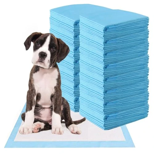 MENKËLL Traverses pour chiens 60 x 60 cm – 100 pièces – 5 couches super absorbantes sans perte – Technologie Gel, séchage rapide, sans odeur – Pour chiots et chiens âgés, utilisables à la maison ou en