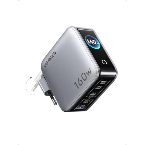 Offerta a tempo: UGREEN Nexode Pro 160W Caricatore USB C Ricarica Rapido Schermo TFT PD 3.1 GaN II Alimentatore Multiplo Compatibile con iPhone 17 Pro Max Air 16 Galaxy S26 25 24 Ultra Pixel iPad MacBook M5 M4 - 0.00% da 89.99 € a 89.99 €