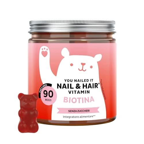 Offerta a tempo: Gummies alla Biotina e Cheratina – Unghie & Capelli – con Vitamina C, E, Biotina, Zinco, Selenio, Rame – 90 pezzi (3 mesi) – Senza Zucchero e Vegetariano – Bears with Benefits - 20% da 49.90 € a 39.99 €