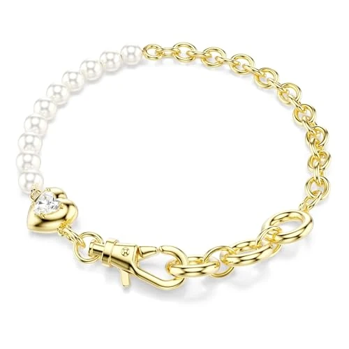 Offerta a tempo: Swarovski Braccialetto Idyllia, Crystal Pearl, Bianco, Placcato color oro - 50% da 149.00 € a 73.99 €