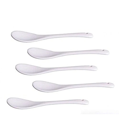 Premium Qualità 5 Pz Cucchiaio Bianco Ceramica Cucchiaino Da Tè Caffè Miele Cucchiaio Di Marmellata Durevole Cucchiai Da Zuppa Cucina Utensile Trattamento Pratico