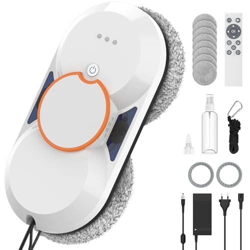 Tijdelijke aanbieding: Raamreiniger, 5600 Pa, automatische raamreiniger, met dubbele automatische watersproeiing, 3 reinigingsmodi, afstandsbediening, intelligente navigatie, veiligheidssysteem en 8 doeken van 119.99 EUR naar 119.99 EUR (korting 0%)