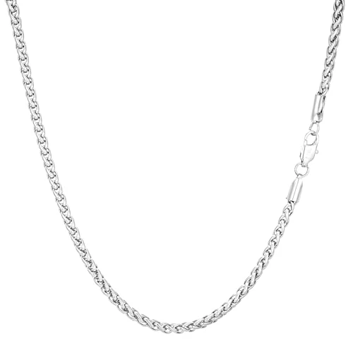 Offerta a tempo: Esmoly Collana Uomo Catenina Necklace for Men Acciaio Inossidabile Cuban Chain Regalo Uomo Ragazzo (Argento, 3mm/20inches) - 39% da 11.99 € a 7.29 €