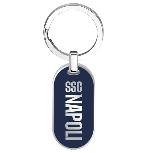 Clondo Porte-clés SSC Napoli en acier inoxydable – Produit officiel de football – Gadget élégant et durable avec logo SSCN – Idée cadeau pour les fans bleus, Blue Tag, Taille Unique