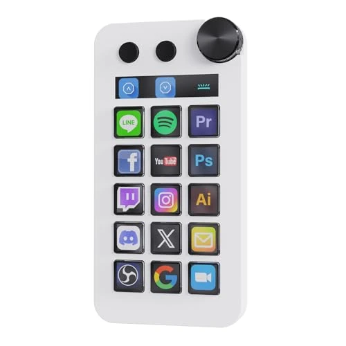 Offerta a tempo: Basicolor N1 Tastiera Macro 3-in-1: 15 Tasti LCD, Numpad & Calcolatrice – Controller Streaming Programmabile per Streaming, Lavoro & Gaming (Mac 14.0+/Win10+) - Bianco - 44% da 79.99 € a 45.11 €