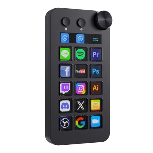 Offerta a tempo: Basicolor N1 Stream Controller Deck 3-in-1: 15 Tasti LCD Macro, Numpad & Calcolatrice – Tastiera Programmabile per Streaming (YouTube, OBS, Twitch), Produttività & Gaming (Mac 14.0+/Win10+) - Nero - 38% da 79.99 € a 49.55 €