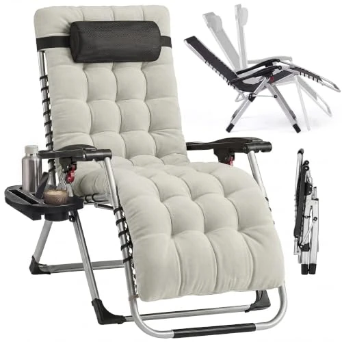 Offerta a tempo: SONGMICS Sdraio da giardino, Sedia a Gravità Zero Reclinabile, 89 x 87 x 110 cm, 1 Pezzo, per Giardino e Terrazza Grigio Sandy GLB040GZ04 - 15% da 79.99 € a 67.99 €