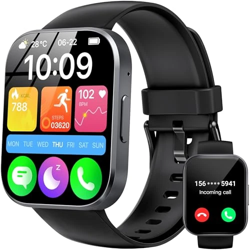 OUKITEL Smartwatch voor dames en heren, 1,91 inch HD touchscreen, smartwatch met telefoonfunctie, 140+ sportmodi, fitnesshorloge, IP68 waterdicht, sporthorloge met hartslag/slaap/monitor/stappenteller
