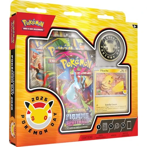 Colección Pokémon Day 2026 del GCC Pokémon (una Tarjeta Promocional holográfica, una Moneda y Tres Sobres de expansión)