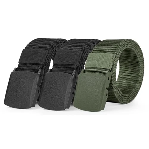 Zeitlich begrenztes Angebot: Aomig Arbeitsgürtel Gürtel 3PC Verstellbarer Nylon (Schwarz+Schwarz+Grün) von 6.99 € auf 6.99 € (0.00% Rabatt)