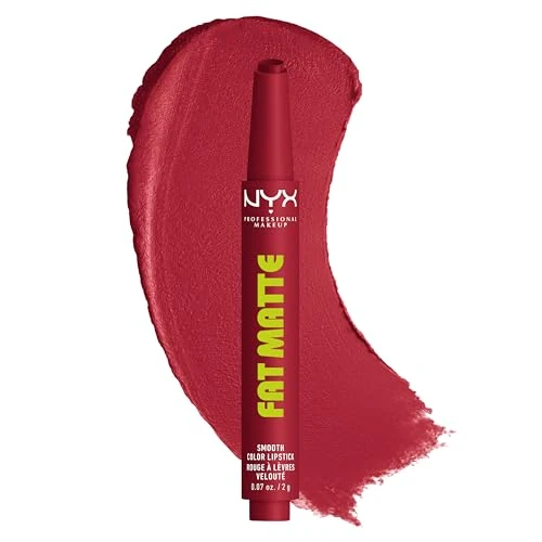 Offerta a tempo: NYX Professional Makeup Fat Matte Smooth Color Lipstick , Rossetto Cremoso, Colore Intenso e Comfort Assoluto, Con Olio di Lampone e Polvere di Tapioca, Shade: Plushin Plum, 2 gr - 12% da 9.95 € a 8.75 €