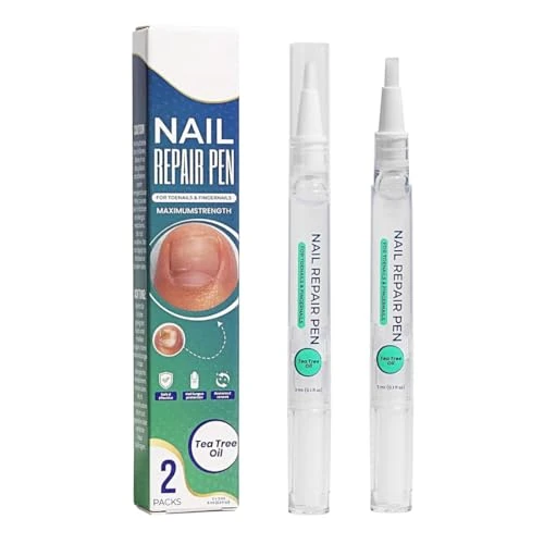 OYZOQ Penna per la cura delle unghie Tea Tree Oil, formula a base vegetale, si prende cura delle unghie danneggiate, confezione da 2, soluzione per la salute delle unghie