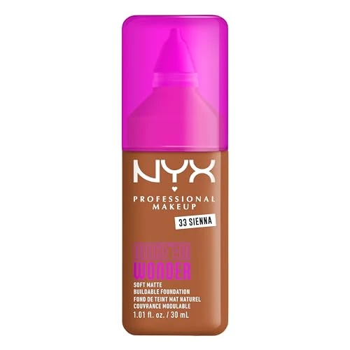 Offerta a tempo: NYX Professional Makeup Fondotinta Soft Matte, Coprenza Modulabile, Tenuta Fino a 24H, Formula Arricchita con Acido Ialuronico, Guaranà e Vitamina C, Make Em Wonder Foundation, Sienna, 30 ml - 0.00% da 18.79 € a 18.79 €