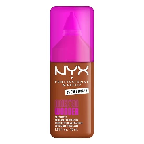 Offre limitée : NYX PM Make 'Em Wonder Fond de Teint 24h Soft Mocha 35 30ml | Couvrance modulable, Enrichi acide hyaluronique, Extrait guarana, Formule vegan, 45 teintes disponibles de 14.95 € à 14.95 € (0.00% de remise)