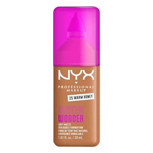 Offerta a tempo: NYX Professional Makeup Fondotinta Soft Matte, Coprenza Modulabile, Tenuta Fino a 24H, Formula Arricchita con Acido Ialuronico, Guaranà e Vitamina C, Make Em Wonder Foundation, Warm Honey, 30 ml - 20% da 14.95 € a 11.90 €