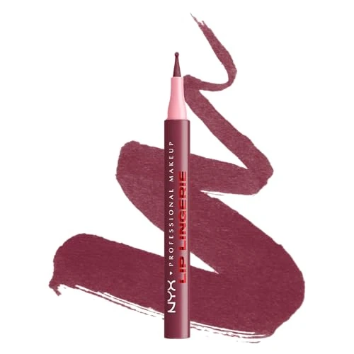 NYX Professional Makeup Lip Lingerie Lipliner Stain, wasserfester & wischfester Lip Liner für präzise Konturen, langanhaltender Nude-Stain mit ultra-feiner Spitze, Farbe: Hot N Heavy