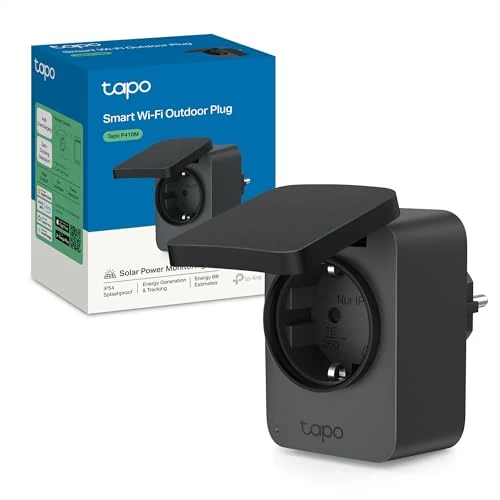 Tapo P410M WLAN outdoor stopcontact, Smart Home Plug met stroommeter, IP54, werkt met Alexa, Google Assistant, Siri, SmartThings & Matter, afstandsbediening, tijdschema, 2,4 GHz WLAN, 3680 W/16 A