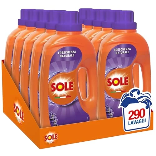 Offerta a tempo: Sole Detersivo Lavatrice Liquido Freschezza Naturale 290 Lavaggi, Formula Igienizzante, 10 Confezioni da 29 Lavaggi - 0% da 29.99 € a 29.99 €