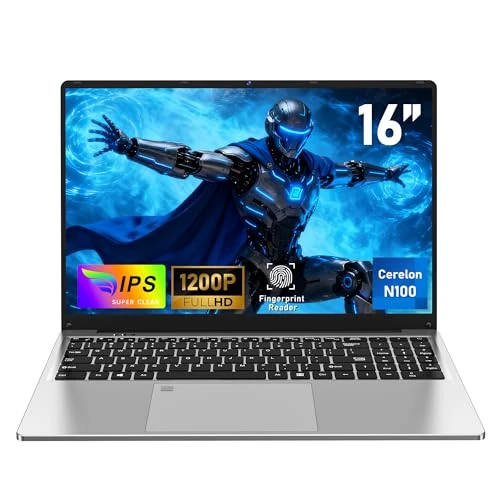 Offerta a tempo: FUNYET Portatile da 16 pollici, Computer Portatile Win11,processore N100 Laptop, 16 GB di RAM, SSD da 1 TB,Notebook FHD 1920 * 1200, tastiera retroilluminata,angolo di apertura di 180,46,2 WH - 0% da 359.99 € a 359.99 €