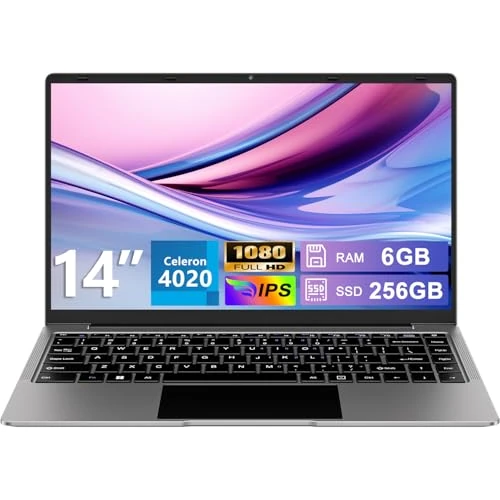 bvate Laptop 14 Zoll Notebook Win 11 upto 2.8 GHz 256 GB ROM Unterstützt SSD Erweiterung 1TB Celeron N4020 2.4G + 5G WiFi 4.2 USB HDMI Italienische Tastatur drahtlose Membran Maus Grau-FXJ