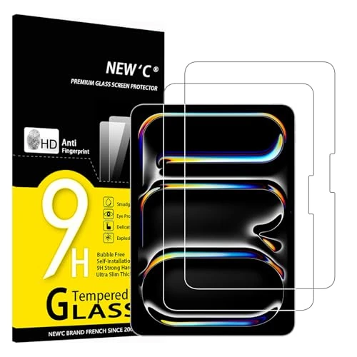 NEW'C 2 Pezzi, Pellicola Prottetiva per Apple iPad Pro M5 (2025) 11 pollici, Vetro Temperato, Durezza 9H, 0,33mm Ultra Trasparente, Ultra Resistente