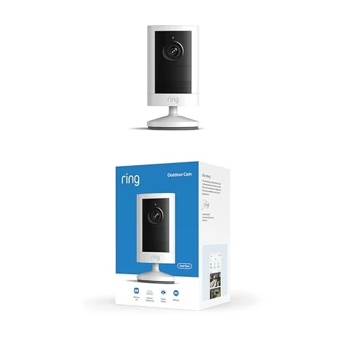 Oferta limitada: Ring Outdoor Camera 2K, Cámara exterior, Batería (última gen.), Fácil instalación por cuenta propia, Vídeo Retinal 2K de gran angular, Zoom mejorado de hasta 6 aumentos y visión nocturna, Blanco de 99.99 € a 49.99 € (ahorro 50%)