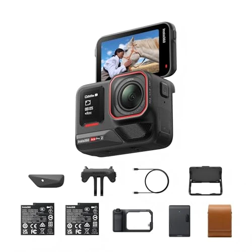 Insta360 Ace Pro 2 Flash Print-Bundle – waterdichte 8K actiecamera, ontwikkeld met Leica, 1/1,3 inch sensor, dual KI-chip, top bij weinig licht, Xplorer Pro-Grip-kit voor straatfotografie