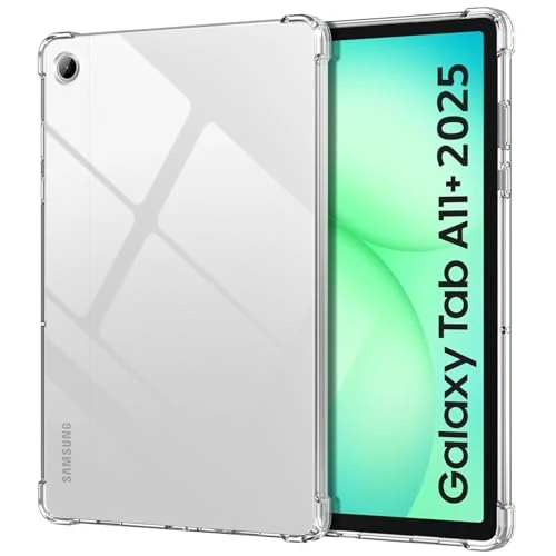 MoKo Case for Samsung Galaxy Tab A11+ 11'' 2025 (SM-X230/SM-X236/SM-X238), Ultra Slim Soft Flexible Transparent TPU Skin Bumper Back Cover Shell for Samsung Galaxy Tab A11+ 2025, Clear