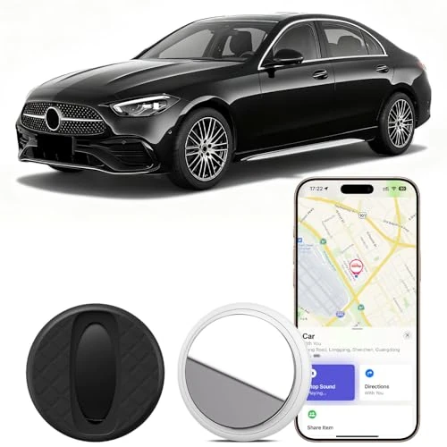 Auto GPS-tracker, Bluetooth Locators Werkt met A-pple Lokaliseren (alleen iOS) Magnetische beschermhoes, extra batterij, IP65 waterdicht, geen extra kosten (wit)