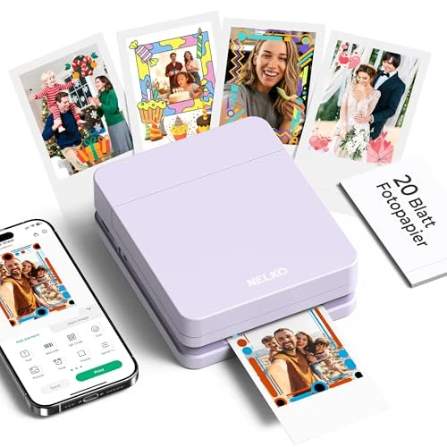 Oferta limitada: Nelko PP01 Impresora Fotos Movila, Mini Impresora Portátil a Color, Impresora Instantánea de Pegatinas para Smartphones iOS/Android con App de Edición, Púrpura de 79.99 € a 73.99 € (ahorro 8%)