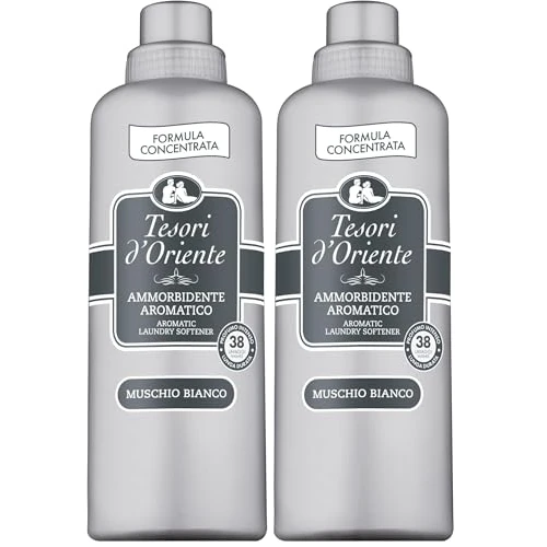 Offerta a tempo: Tesori d'Oriente - Ammorbidente Lavatrice Concentrato al Muschio Bianco,Fino a 38 Lavaggi, con Preziose Microcapsule Per Capi Morbidi e Profumati, 760 ml (Confezione da 2) - 34% da 5.98 € a 3.92 €
