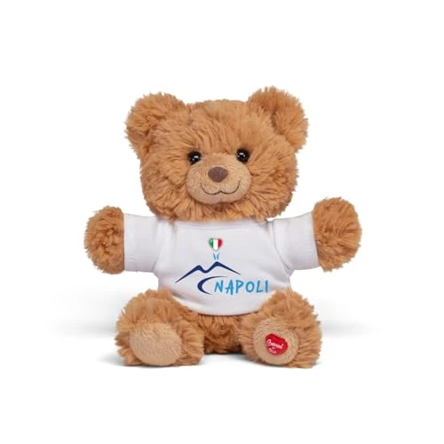 Trudi Bear Marlon T-SHIRT NAPOLI | Peluche con maglietta città italiane, gift ricordo gadget viaggi | 14x16x8 cm taglia XS | Souvenir | modello 15046