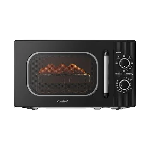 COMFEE' Forno a Microonde con Grill, 20 Litri, Microonde 700W, Grill 1000W, 5 Livelli di Potenza, Funzione Grill, Timer 1-35 min, Design Compatto, Nero-CMO-MG202NC(BK)
