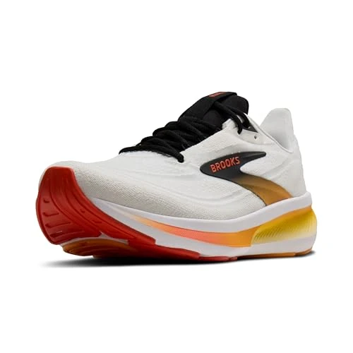 Brooks Revel 9 hardloopschoen voor heren, wit/oranje/zwart, 40 EU