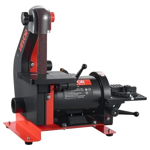 Tijdelijke aanbieding: VEVOR Schijfschuurmachine van 5 inch en riemschuurmachine van 1 x 30 inch, 250 W tafelriemschijven, combo met 0-45° verstelbare werktafel en stofopvangpoorten voor houtbewerking, meubeloverspuiten van 89.99 € naar 89.99 € (0.00% kor