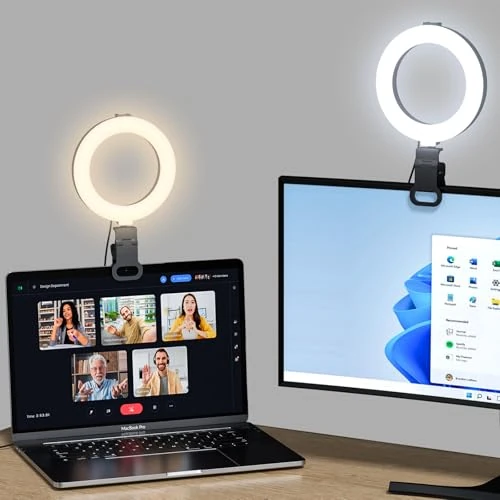 Offre limitée : Ring Light - Lumière de Webcam pour Moniteur Clip on Travail à Distance Apprentissage Zoom Appel Auto-Diffusion et Diffusion en Direct Lumière d'influenceur Ordinateur Portable Vidéoconférence de 19.99 € à 9.99 € (50% de remise)