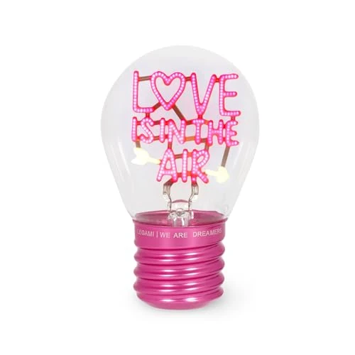 Offerta a tempo: Legami - Lampada da Tavolo a forma di Lampadina, Ricaricabile con Cavo USB, Senza Fili, Bulb Fiction, Tema Love is in the Air, 6.8 x 10.3 cm - 28% da 15.95 € a 11.50 €