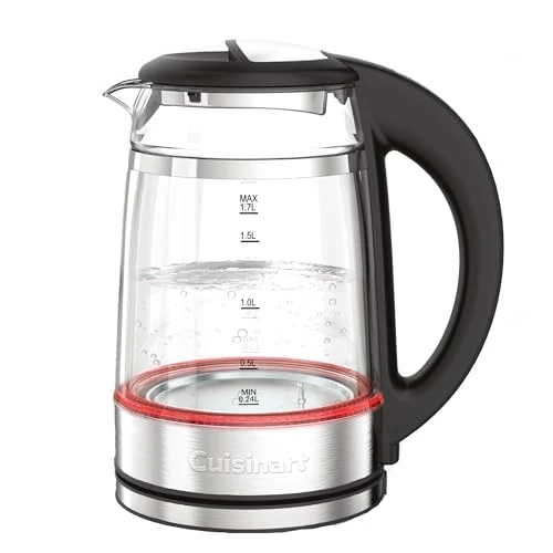 Offerta a tempo: Cuisinart Bollitore in vetro 1,7 L con controllo temperatura variabile, ebollizione rapida 3 kW, design doppia parete, beccuccio antigoccia, base girevole 360°, touch screen, senza BPA - 40% da 59.90 € a 35.90 €