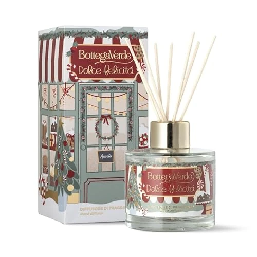 Bottega Verde – Słodkie szczęście, dyfuzor zapachowy z patyczkiem, 100 ml, zapach do domu, słodki i słodki zapach